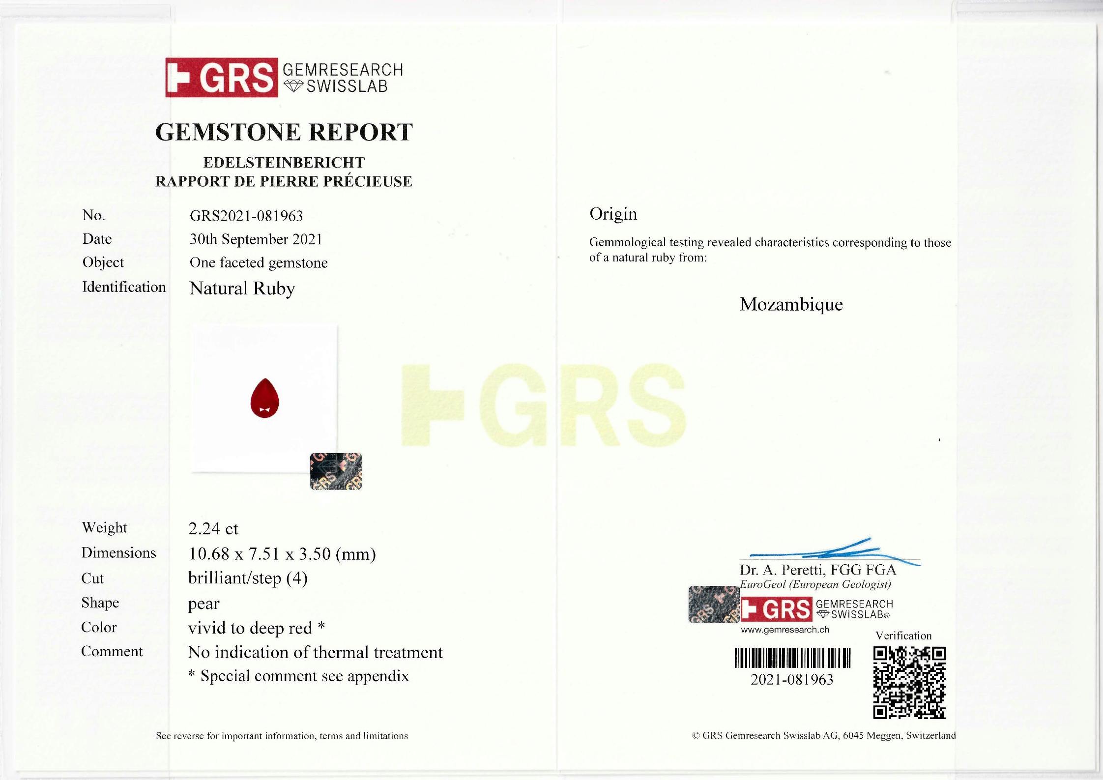 Mozambique Ruby 2.24 ct